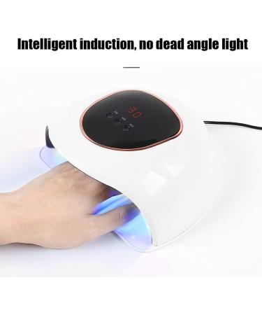 UV Nail Lamp 72W with 54 UV LED Light for Gel Polish | 3 Preset Timers | Auto Sensor Portable LED Nail Lamp - White - Buy Online on GoSupps.com