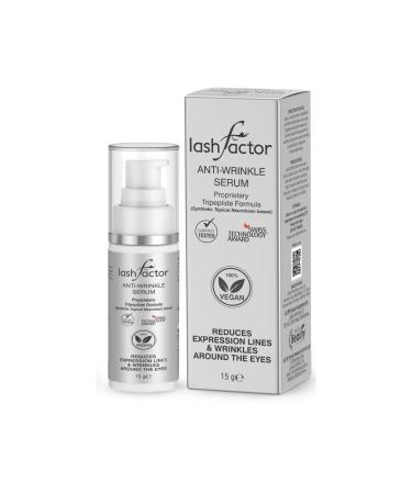 Lashfactor Anti Wrinkle Serum (15g) - Reduces Wrinkles and Fine Lines with Intense Hydration Glow Boosting Facial Anti-Ageing Serum 100% Vegan