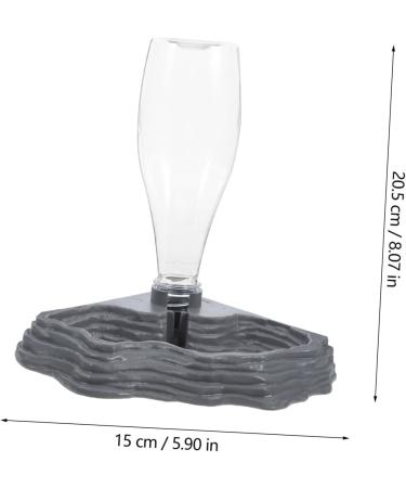 POPETPOP Reptile Water Feeder - Automatic Water Dispenser Waterer Feeding Accessories for Turtle Frog Bearded Dragons Lizards Geckos for Terrarium Tank - Grey - Buy Online on GoSupps.com