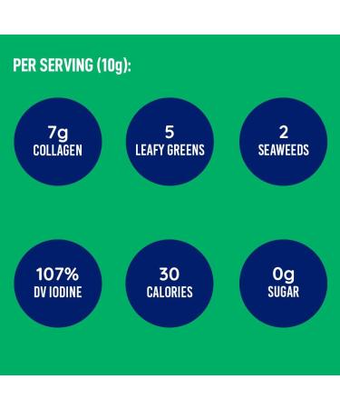 LEANFIT COLLAGEN & GREENS Tropical Mango - 7g Grass-Fed Bovine Collagen (Type I III) + 2 Seaweeds + 5 Leafy Greens Per Serving - 25 Servings 257g Tub - Buy Online on GoSupps.com