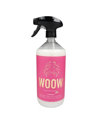 Hoofgold woow tail and mane spray for horses 1000ml mild care loosens knotting easy combability for volume & gloss with the wow effect