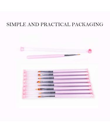 8 Pcs Premium Nail Brush Pen Set with Wood Handles for UV Gel Flower Drawing - Valentine's Day Gift - Buy Online on GoSupps.com