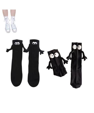 QQLADY Funny Magnetic Suction 3D Doll Couple Socks Couple Holding Hands Socks Novelty Funny Socks for Women Men 2PCS-C One Size