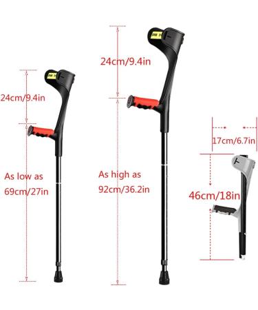 1 Pair of Forearm Crutches Crutches for Adults Comfortable Grip Crutches for Walking Heavy Duty Non-Slip Rubber Feet Mobility Aid for Elderly Seniors & Handicap Grey Decorate Lucky Star - Buy Online on GoSupps.com