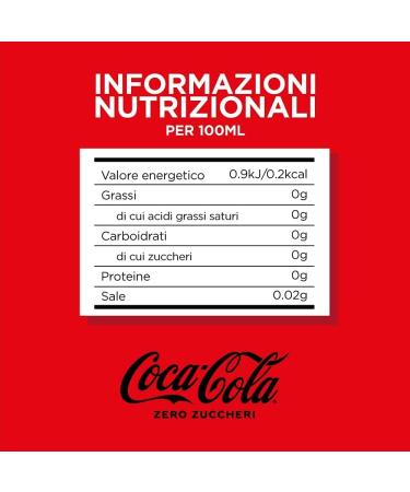 Coca-Cola Zero Zucchini Sugar Free Italian Soft Drink PET 450ml Coca Cola 24 Count - Buy Online on GoSupps.com