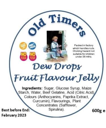 Dew Drops Fruit Flavour Jelly Sweet by Barratt in Victorian Style Plastic Jar 970 millilitre 750 gram - Buy Online on GoSupps.com