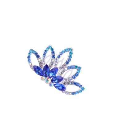 Ipetboom 1pc Wedding Hair Comb Wedding Headpiece Colorful Hair Comb Blue Hair Comb Tiara Hair Accessories for Kids Princess Hair Comb Bridal Hair Comb Wedding Insert Comb Rhinestones Miss