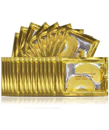 Bestniff's crystal 24-karat-gold-gel eye mask premium-anti-aging anti-wrinkles moisturizer for wrinkles under the eyes removes tear bags dark circles moisturizing and gest 50 pieces (1 Pack)