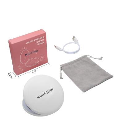 Milishow Compact LED Light Magnifying Mirror 3.5in 1x/10x Rechargeable - White 1Pack - Buy Online on GoSupps.com