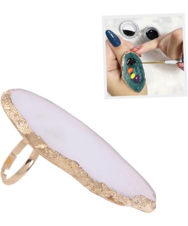 Healeved Nail Art Resin Palette Tray | Football Bow Makeup Holder | Mini Nail Polish Display | White & Gold Nail Art Plates - Buy Online on GoSupps.com