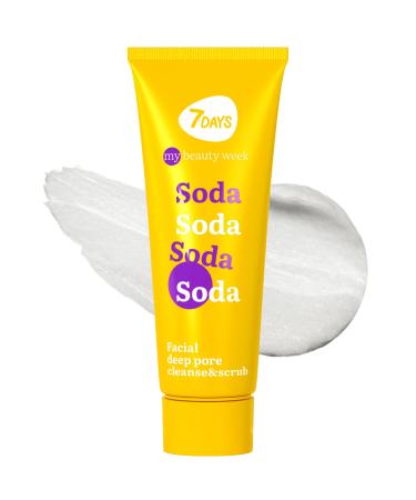 7DAYS Face Scrub with Soda Zinc and Vitamin C | Nourishing Skin Exfoliating Soda Scrub with Fruct Extracts | Korean Skincare for All Skin Types 80 ml
