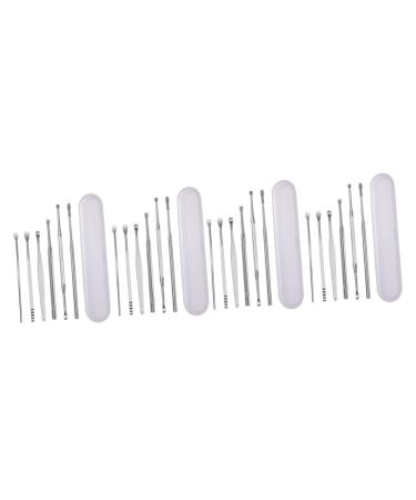 Healeved 4 Sets Ear Picking Tool Ear Cleaning Tools Spring Tool Cleaning Kit Ear Scraper Ear Cleaner Ear Picks Spoon Ear Picker Ear Pick Scoop Ear Wax Spoon Silver Double Head Earwax Spoon Silverx2pcs 11.7X1X1cmx2pcs