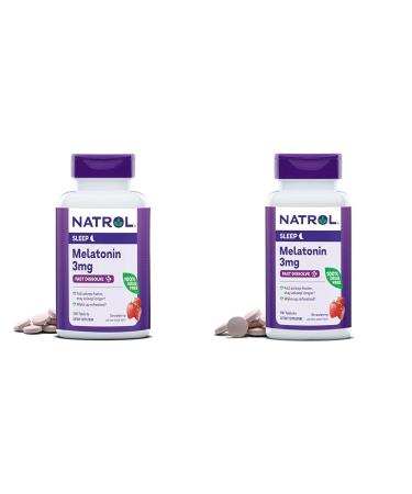 Natrol Melatonin 3mg Strawberry Fast-Dissolve 150 Tablets 150 Day Supply & 90 Tablets 90 Day Supply Sleep Aid