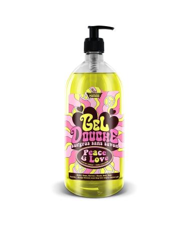 LES PETITS BAINS DE Provence Peace and Love Soap Free Shower Gel - 1L Les Petits Bains de Provence Vanilla and Orange Blossom Scent HAPPY Limited Series Hydration pH Neutral