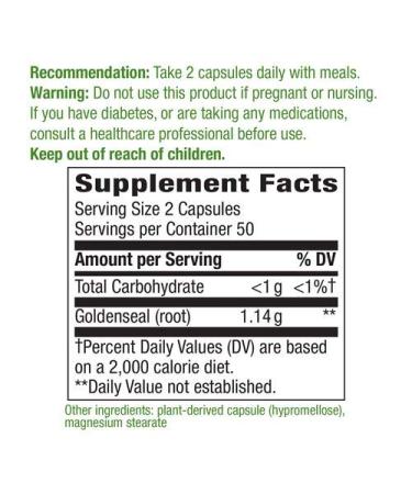 Nature's Way Goldenseal Root 1140mg - 3 Pack (100 Capsules) | Premium Herbal Supplement - Buy Online on GoSupps.com