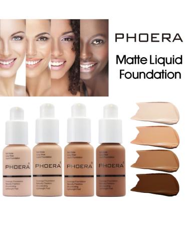 PHOERA Flawless Soft Matte Liquid Foundation - 24 HR Oil Control, Waterproof, Long-Lasting Makeup - 30ml (105 Sand) - Buy Online on GoSupps.com