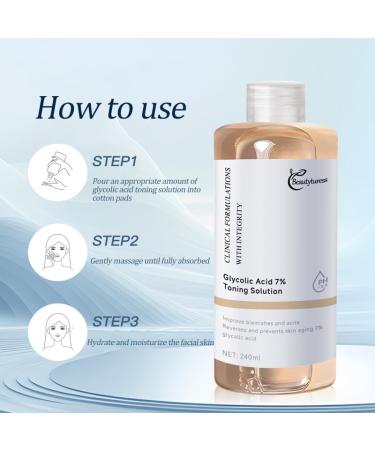 Glycolic Acid 7% Toning Solution - Gently Exfoliates Smooths Skin Texture Improvement Visible Clarity & Also Addressing Uneven Tone Reveal Radiant Skin 8.12 fl oz*2 Bottles - Buy Online on GoSupps.com