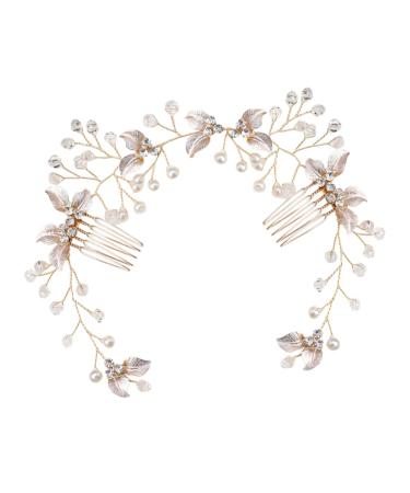 Ipetboom Bride Hair Braiding Hair Comb Hair Clip Hair Pin Tiara Pearl Hair Comb Vintage Wedding Comb Bridal Hair Combs Bridal Headdress Pearl Hair Accessories Bride Hairpin Manual