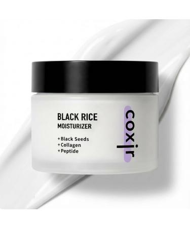 coxir Black Rice Moisturizer Face Cream Hydrating Korean Moisturizer with Niacinamide Collagen & Peptide Complex Radiance Barrier Support Lightweight Non-Greasy(1.69 fl oz)