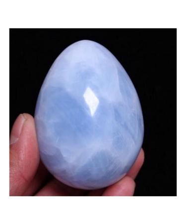 JUKUCKV Spiritual Support Natural Blue Crystal Egg Reiki Stone