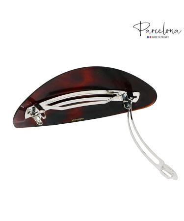 Parcelona French Oval XL Tortoise Shell Brown Celluloid Hair Clip Barrette - Buy Online on GoSupps.com