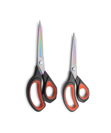 LIVINGO 8.5 Scissors All Purpose 3 Pack Ultra Sharp Blade Shears  Professional Ergonomic Comfort Grip Scissors for Office School Home  Supplies Fabric Sewing DIY Cutting General Use Blue/Red/Grey