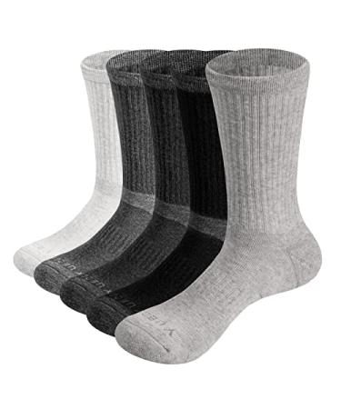 YUEDGE Women's Walking Hiking Socks 5 Pairs Anti Sweat Cushioned Athletic Crew Socks Boot Socks For Ladies 6-11 9-11 Multicolor*1908