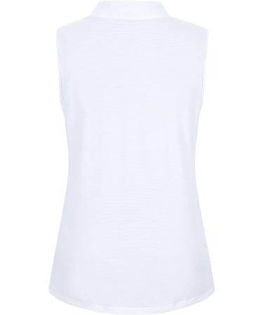 Vidusou Women's Sleeveless Golf Polo Shirt - Lightweight Tennis Sport Top (Large, White) - Buy Online on GoSupps.com