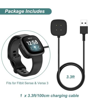 Charger for Fitbit Sense/Sense 2/Versa 3/Versa 4  Replacement Charging Cable Cord Magnetic Dock Stand for Fitbit Sense 1/2  Versa 3/4 Smartwatch - Buy Online on GoSupps.com