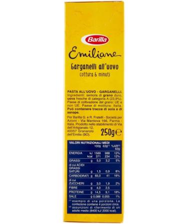  Italian Gourmet E.R. Barilla Egg Pasta Le Emiliane Garganelli Egg Pasta 250g + Italian Polpa Gourmet 400g Set of 3 - Buy Online on GoSupps.com