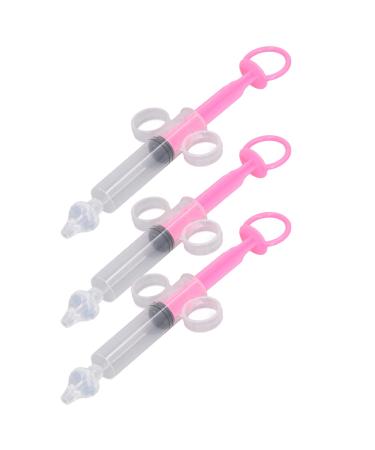 Infant Nose er  Comfortable Baby Nasal Irrigator 12ml Syringe Manual 3PCS Professional Lightweight for Newborn for Outdoor(Pink)