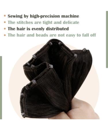 Laavoo Microring Hair Extensions - 12-Inch Real Brown Hair Tresses with Micro Beads - Invisible Weft - Darkest Brown 50g #2 - Buy Online on GoSupps.com