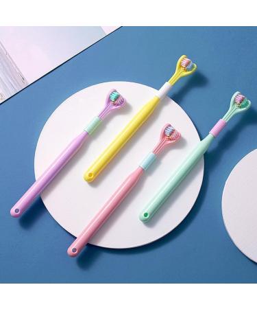 Three-Sided Soft Hair Toothbrush for Adults & Children - Effective Manual Design for Deep Cleaning Teeth & Gums - Random Color - Buy Online on GoSupps.com