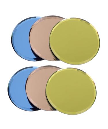 FRCOLOR 2 Sets 3-Piece Nail Art Palette Makeup Foundation Mixing Plate Acrylic Makeup Nail Art Ring Nail Art Holder Cosmetic Mix Manicure Glass Multicoloured Nail Stand