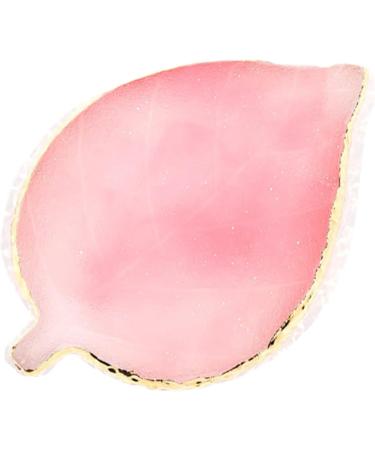 Jimkply 1 Piece Resin Nail Art Palette with Gold Edge Nail Art Palette Multifunctional Mixing Palette for Manicure Makeup and Nail Design Pink Leaves Leaves Pink - Buy Online on GoSupps.com