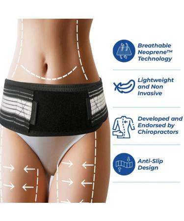 Sacroiliac Hip Belt for Sciatica & Lower Back Pain Relief - Unisex | Adjustable 120cm (45-49 inch - Buy Online on GoSupps.com