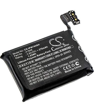 A1848 270mAh Battery Compatible with MQKX2LL/A MR2W2LL/A MQJU2LL/A MQJP2LL/A MR352LL/A Watch Series 3 4G 38mm MQKW2LL/A MQKV2LL/A A1858 Watch Series 3 LTE 38mm MQJN2LL/A MRQE2LL/A MQJQ2LL/A 3.82V