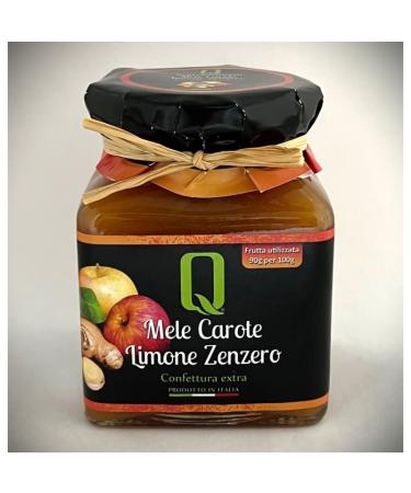 Quattrociocchi Quattrociocchi Extra Premium Apple Carrot Lemon Ginger 350 g - Extra High Fruit Content - 90 g Apple Carrot Lemon Ginger on 100 g Jam - Premium Quality from Italy