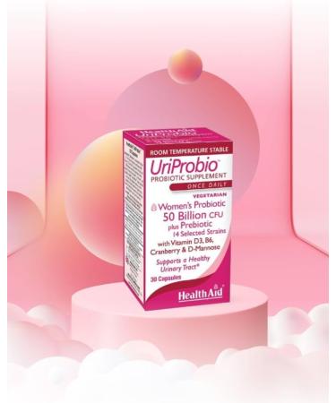 HealthAid UriProbio 50 Billion CFU Women s Probiotic with Prebiotic Cranberry D-Mannose Vitamin D & B | Supports Urinary Tract & Digestive Wellness Acid & Bile Resistant Vegan - Buy Online on GoSupps.com