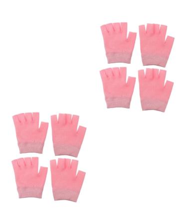 Healeved 4 Pairs Gel Gloves Fingerless Women Moisturizing Gloves Hand Moisturizer Gloves Hand Moisturising Gloves Cotton Moisturising Gloves for Knitting Miss Skin Care Pink Cosmetic