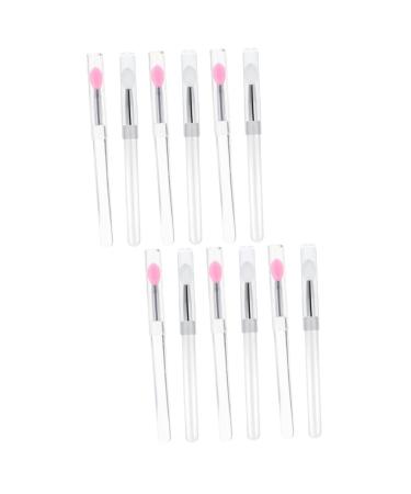 POPETPOP Makeup Beauty Tools 12 Pcs Silicone Lip Brush with Lid Gloss Cream Eye Shadow Eye Shadows Makeup Tools Lip Applicator Silicone Makeup Use Lipstick Brush Portable Accessories