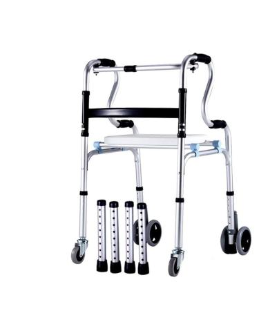 Drive Healthcare YC8301 Aluminum Alloy Folding Walking Frame with 4 Wheels and Seat Rear tyre Brakes Surprise Gift