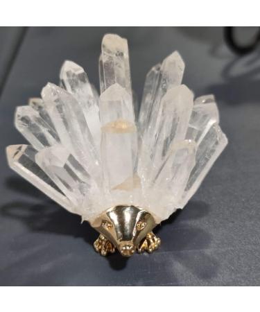 1PCS Natural Stones Hedgehog Crystal Quartz White Quartz Geode Cluster Raw Home Decor - Buy Online on GoSupps.com