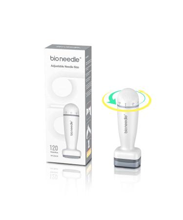 Derma Stamp with 120 Adjustable 2.0mm Titanium Pins Derma Stamp for Hair Beard Growth Microneedling Pen Micro Needle for Face Skin Rejuvenation Derma Roller Skin Care Beauty Tool for Women Men 120-A