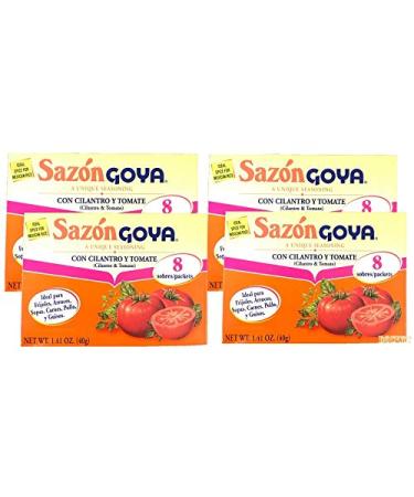 Goya Sazon With Cilantro & Tomato, 1.41 oz Sazon con Cilantro y Tomate (4 packs)