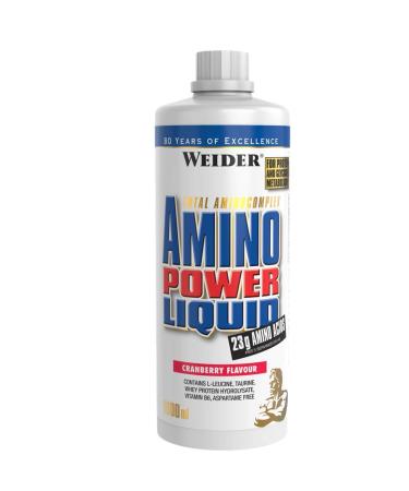 Weider Amino Power Liquid 1L Cranberry Essential Amino Acids L-leucine Free Taurine Vitamin B7 - Buy Online on GoSupps.com