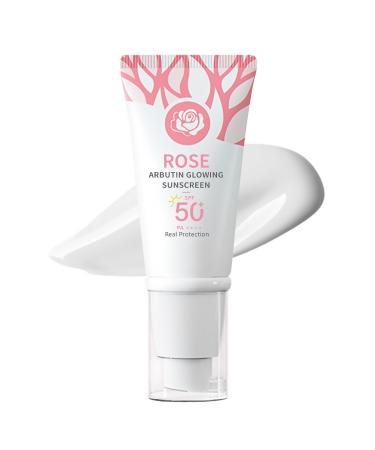 Arbutin Glowing Sunscreen SPF 50+ Face Sun Cream SPF 50 PA++++ Suncream Factor 50 for Face Facial Sunscreen SPF 50 Ultra Light UVA & UVB Protetion Non-Greasy Anti-Dark Spots Waterproof