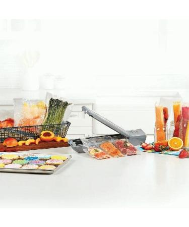 PowerXL Duo NutriSealer Food Vacuum Sealer Machine with Bags & Rolls - Double Airtight Sealing, Built-in Cutter, Small Snack Bag Capability, Safety Certified, Lab Tested, LED Indicator Lights | Slate - Buy Online on GoSupps.com