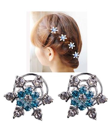 Miya 4er Set Glamor Beautiful snowflakes with glamorous waistband and blue crystals rhinestone hairpin hair pine hair spirals curlies bride hair jewelry wedding youth consecration form2 - Buy Online on GoSupps.com