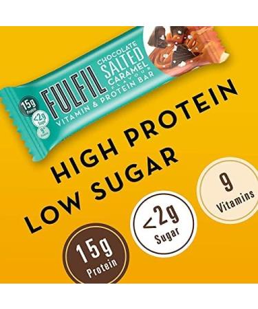 Fulfil Chocolate Salted Caramel Protein Bar - 15 x 40g Bars | High Protein, Low Sugar, 9 Vitamins - Buy Online on GoSupps.com